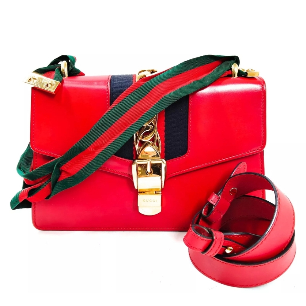 Gucci Sylvie Sherry Line Hand Bag Leather - Picture 1 of 8